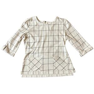 Jules & Leopold Windowpane Plaid Tunic Top Size XS
